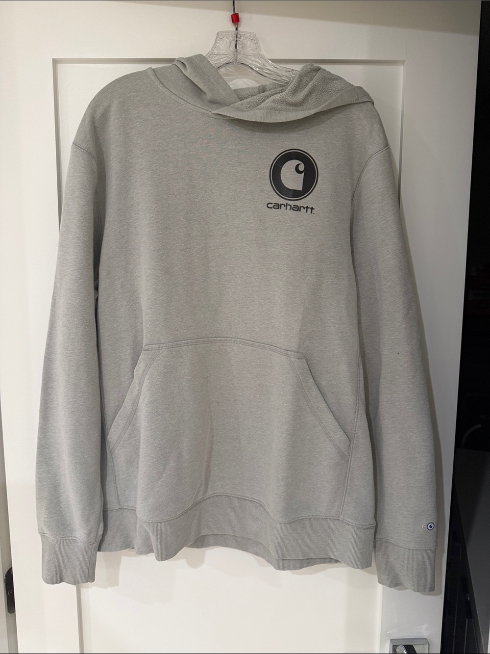 Carhartt Force Delmont Graphic Hooded Sweatshirt Heather Gray Size Large